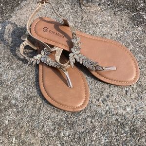 Golden Jeweled Sandals